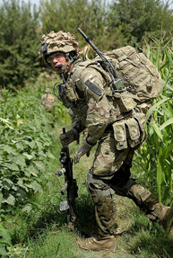 Soldier receives mission instructions via visor display